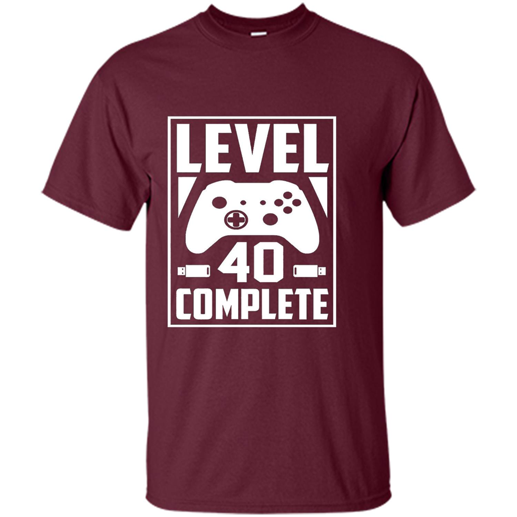 Birthday T-shirt Level 40 Complete Maroon