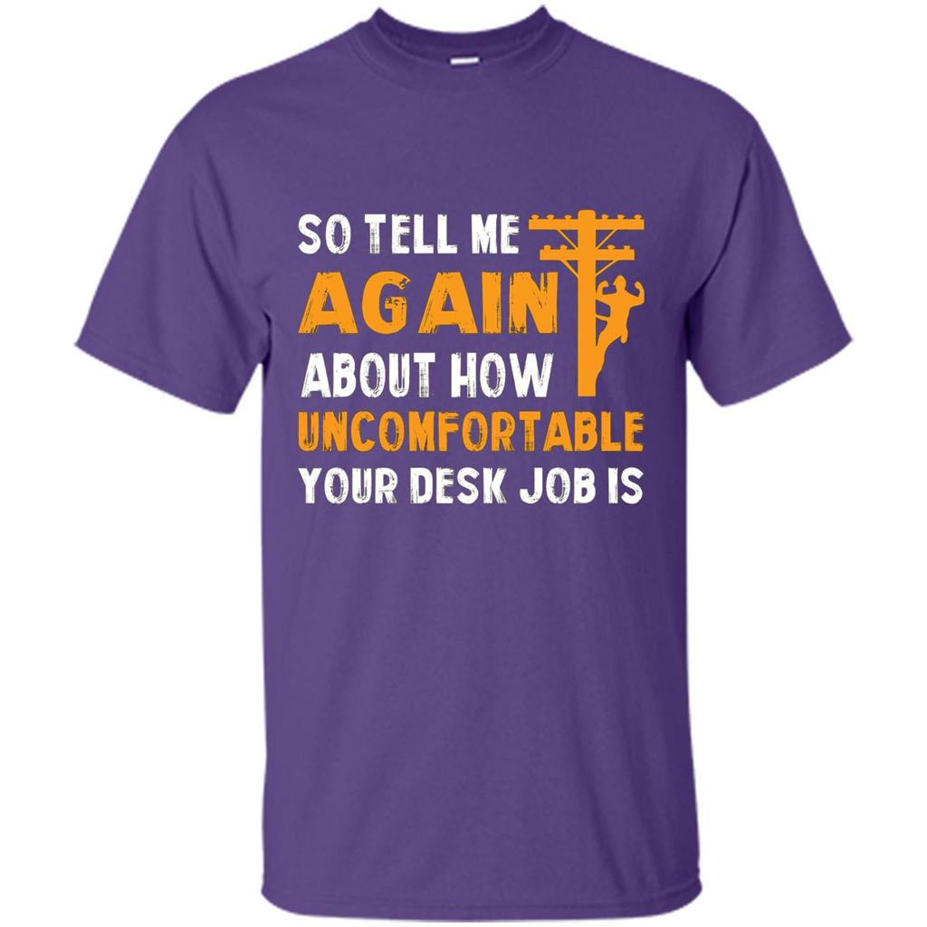 Lineman T-shirt Cool Gift For Lineman Purple