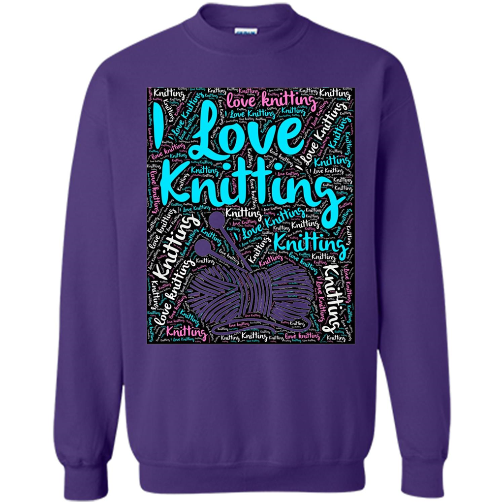 Knitting Wordcloud Knitter T-shirt Love Knitting Orange