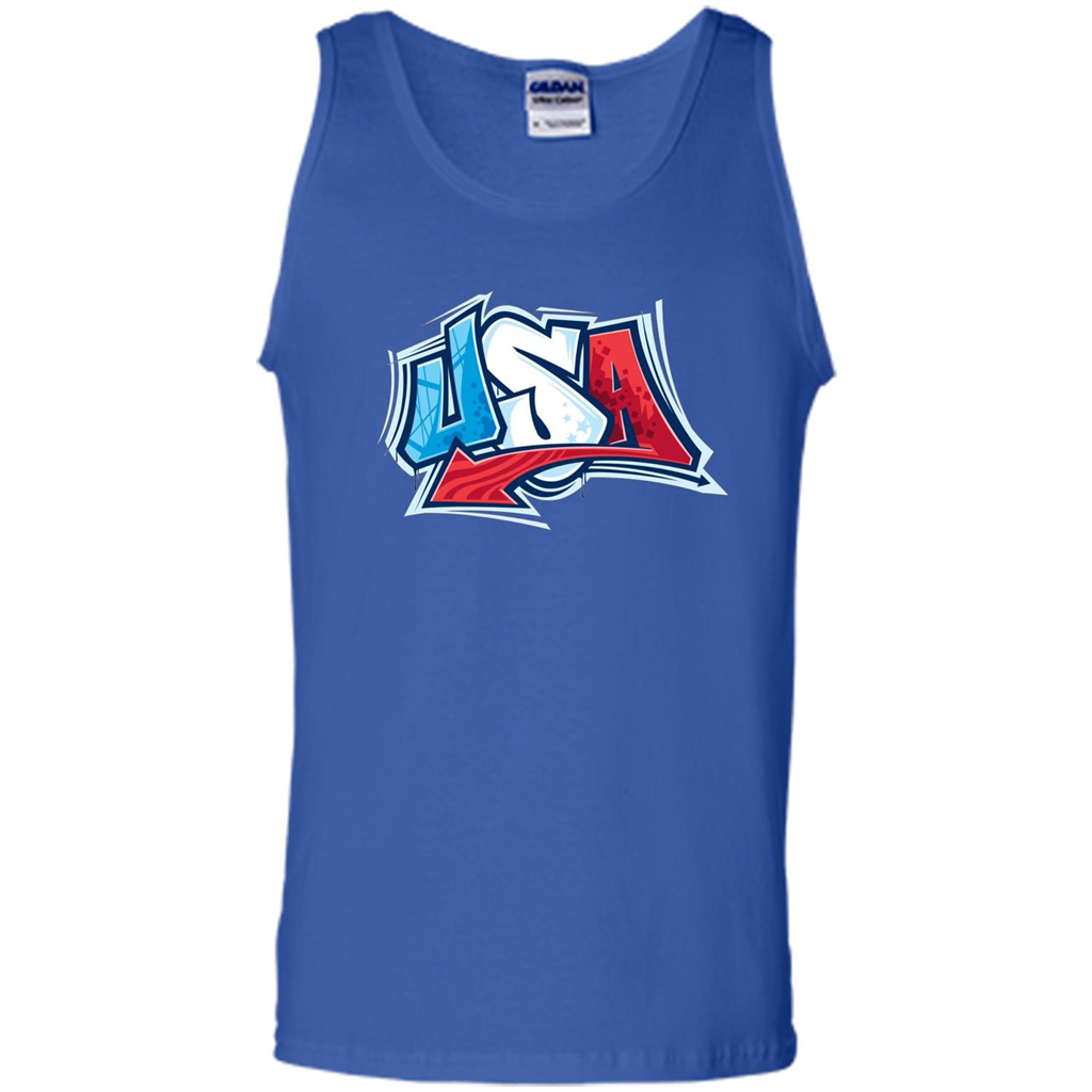 USA T-shirtt Graffiti Style Design Merica 4th July T-shirt Royal