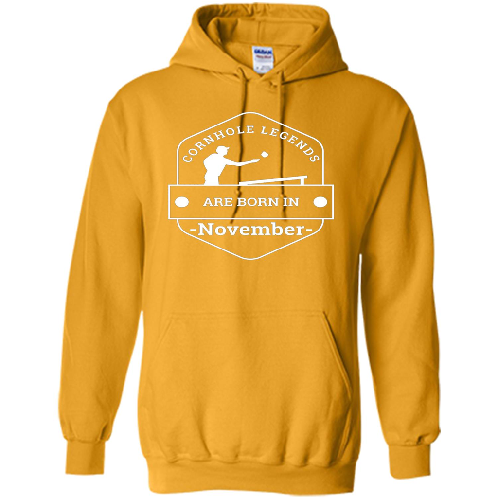 Cornhole Legends Are Born In November T-shirt Gold