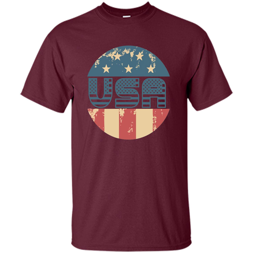Independence Day T-shirt USA 4th Of July Flag Maroon