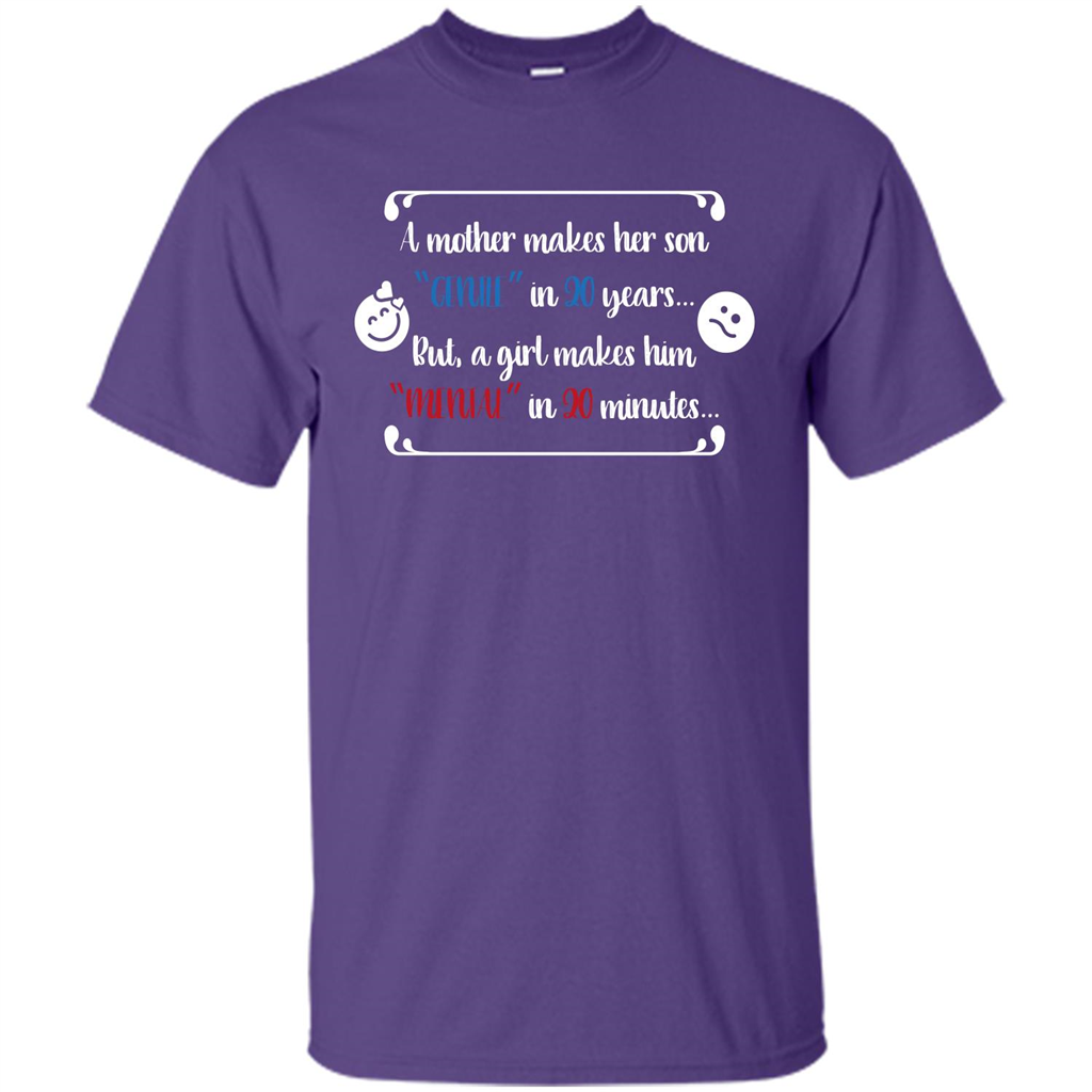 Funny T-shirt A Girl Makes Him Mental In 20 Minuutes Purple