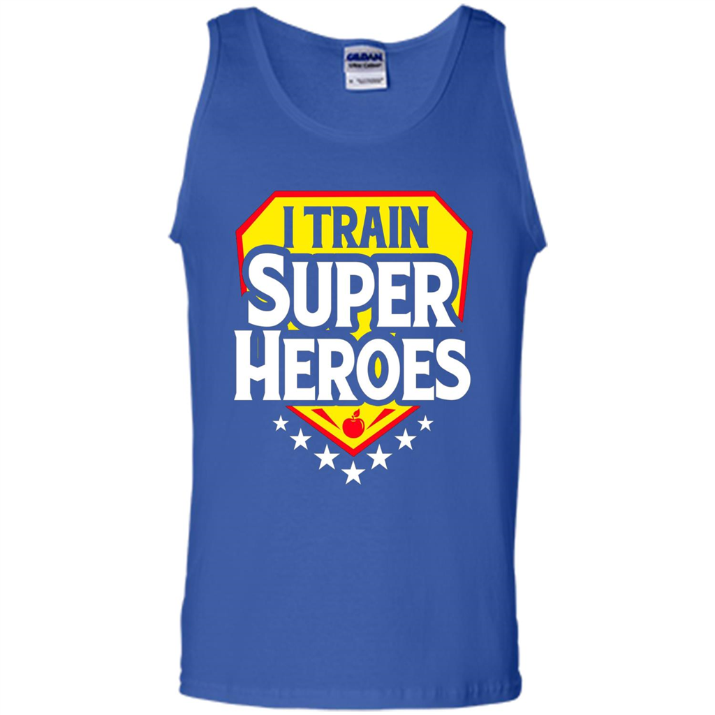 I Train Super Heroes T-Shirt For Teachers Royal