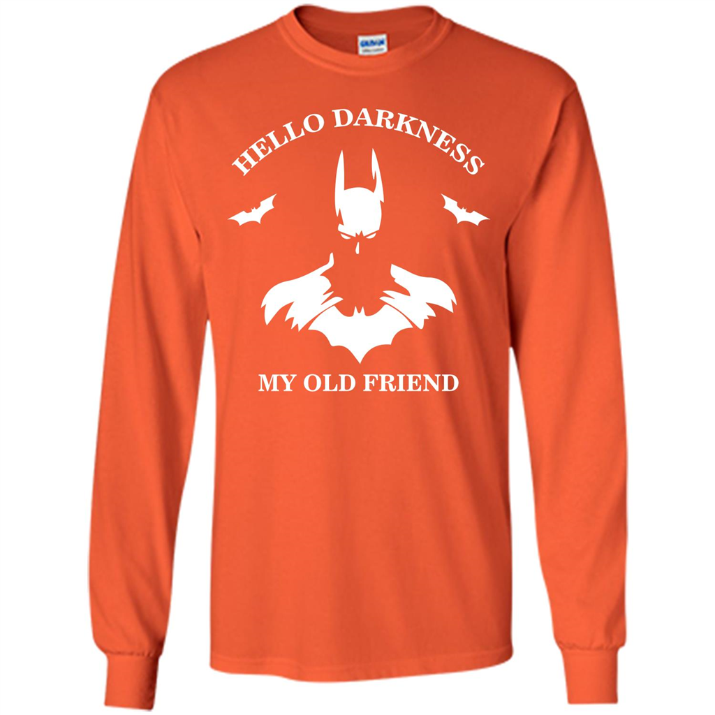 Batman T-shirt Hello Darkness My Old Friend T-shirt Orange