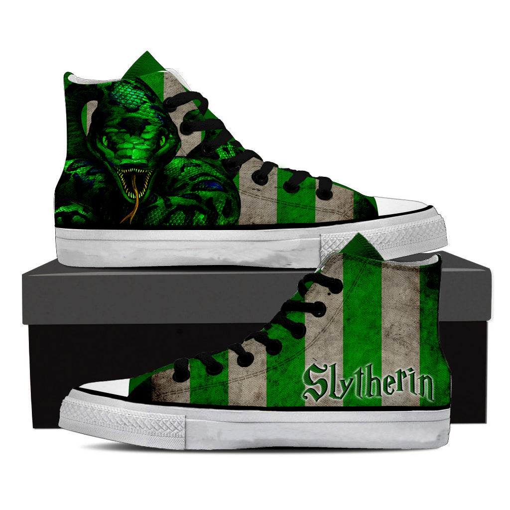 Striped Slytherin Harry Potter High Top Shoes SIZE 47
