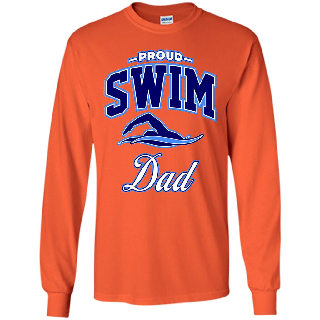 Men's Proud Swim Dad T-shirt Orange