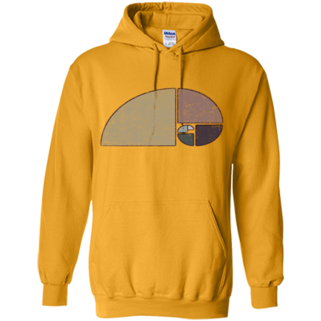 Distressed Geometric Fibonacci Spiral T-sihrt Gold