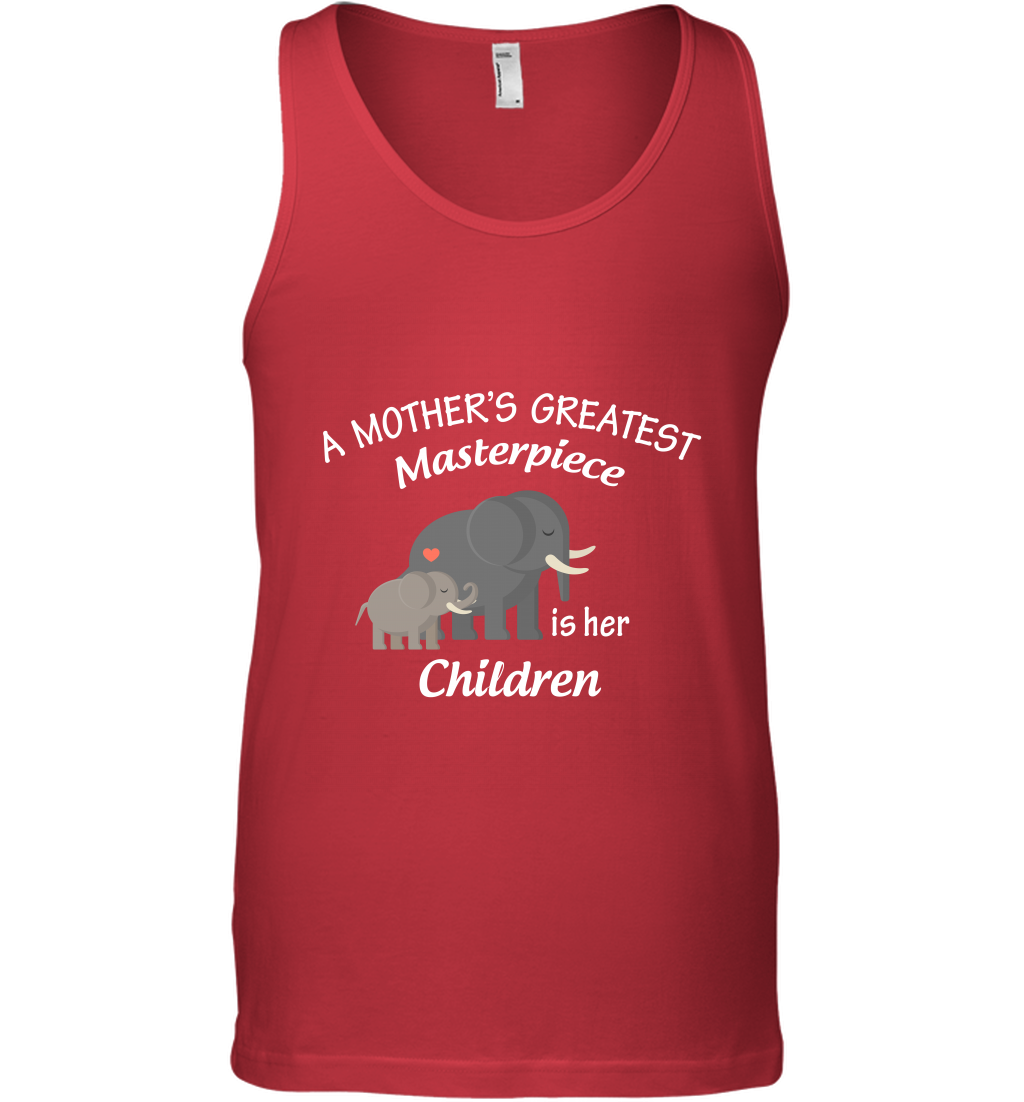 A Mothers Greatest Masterpiece Is Her Children Elephants Family Shirt Tank Top Red