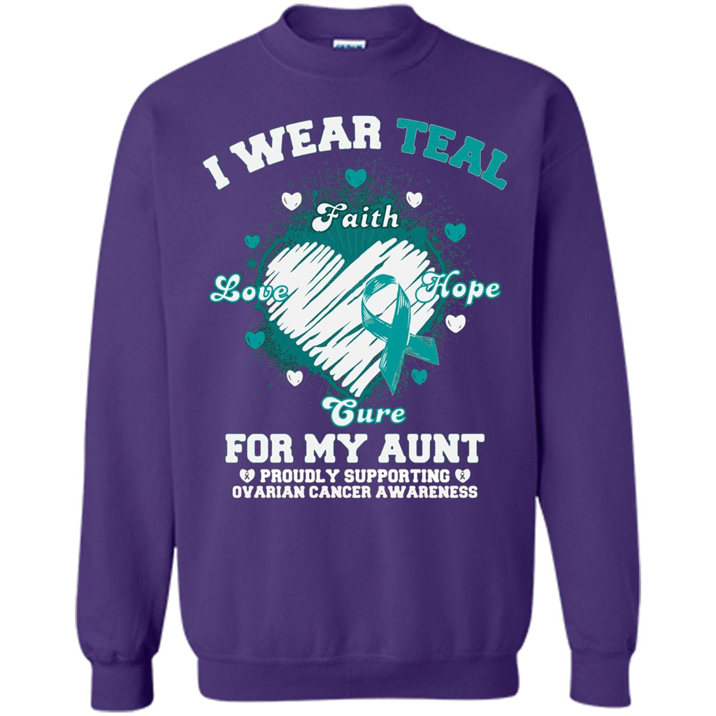 I Wear Teal For My Aunt - Ovarian Cancer Awareness T-Shirt Orange