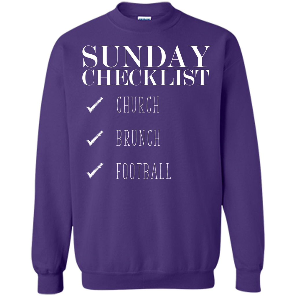 Sunday Checklist Church Brunch FootballT-shirt Orange