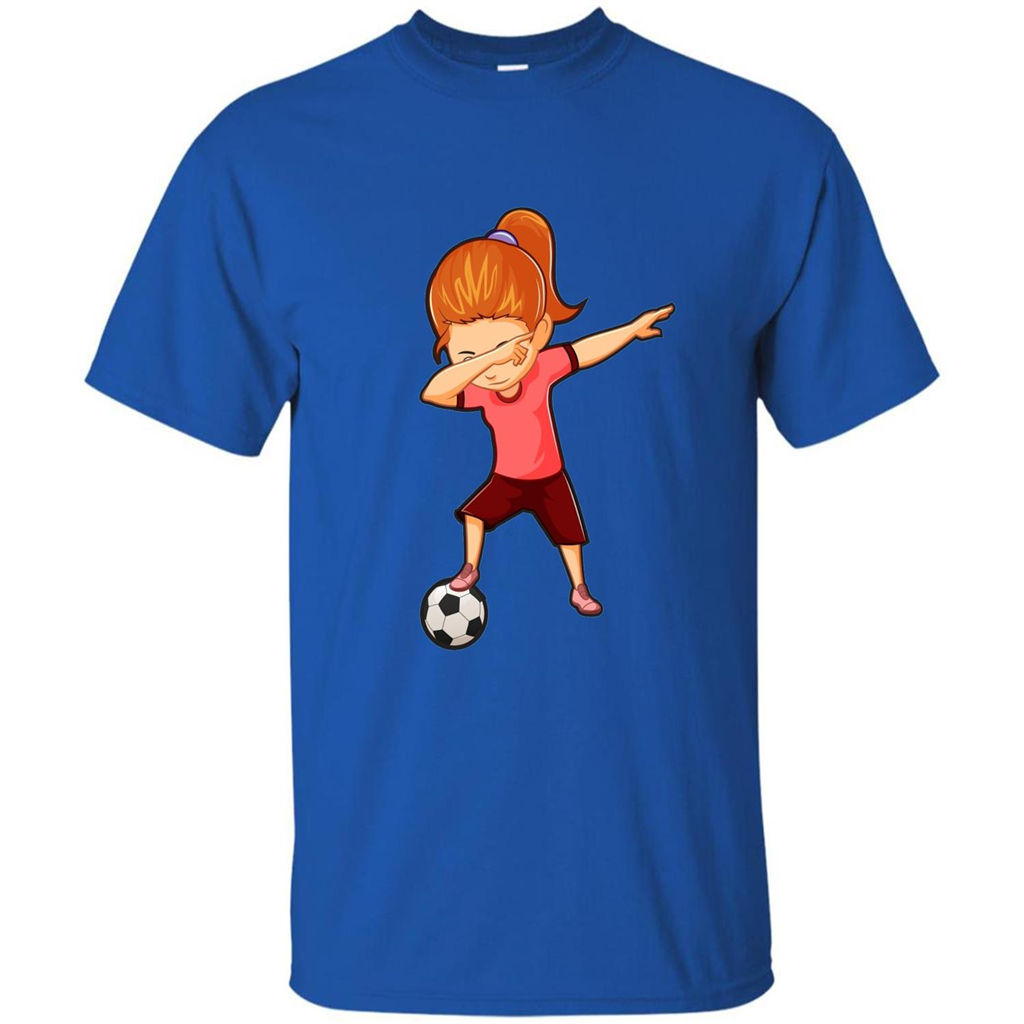Soccer T-shirt For Girls Funny Dabbing Dab Dance Soccer Ball Royal