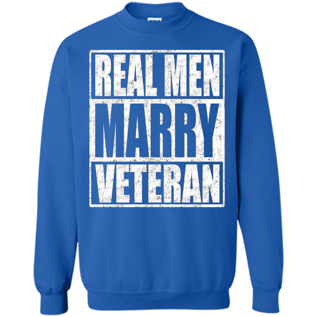 Real Men Marry Veteran T-shirt Veteran's Husband Royal