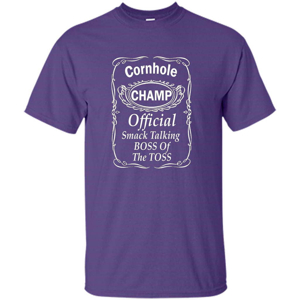 Cornhole Champ Distressed T-shirt Purple