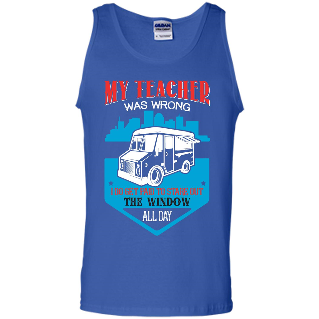 Ice Cream Car T-shirt I Do Get Paid To Stare Out The Window All Day Royal