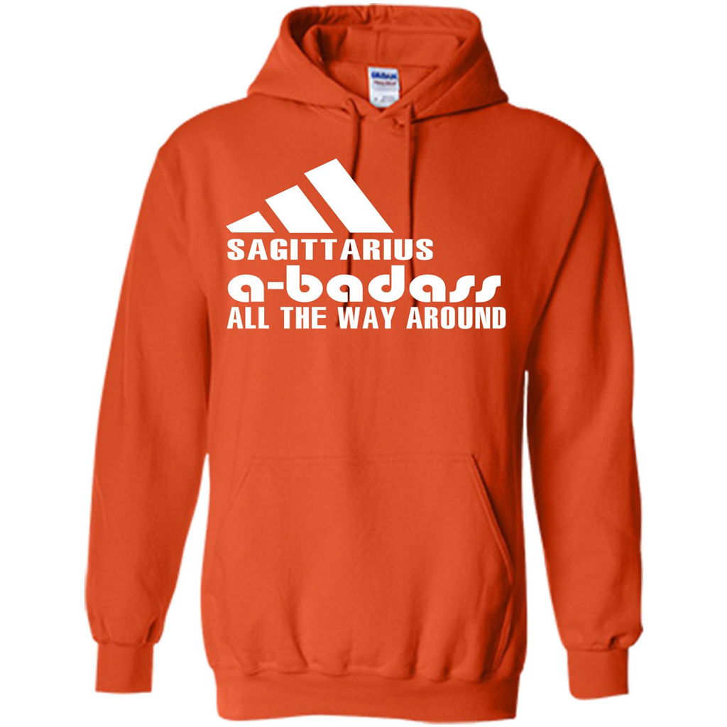 Sagittarius A-Badass All The Way Around T-shirt Orange