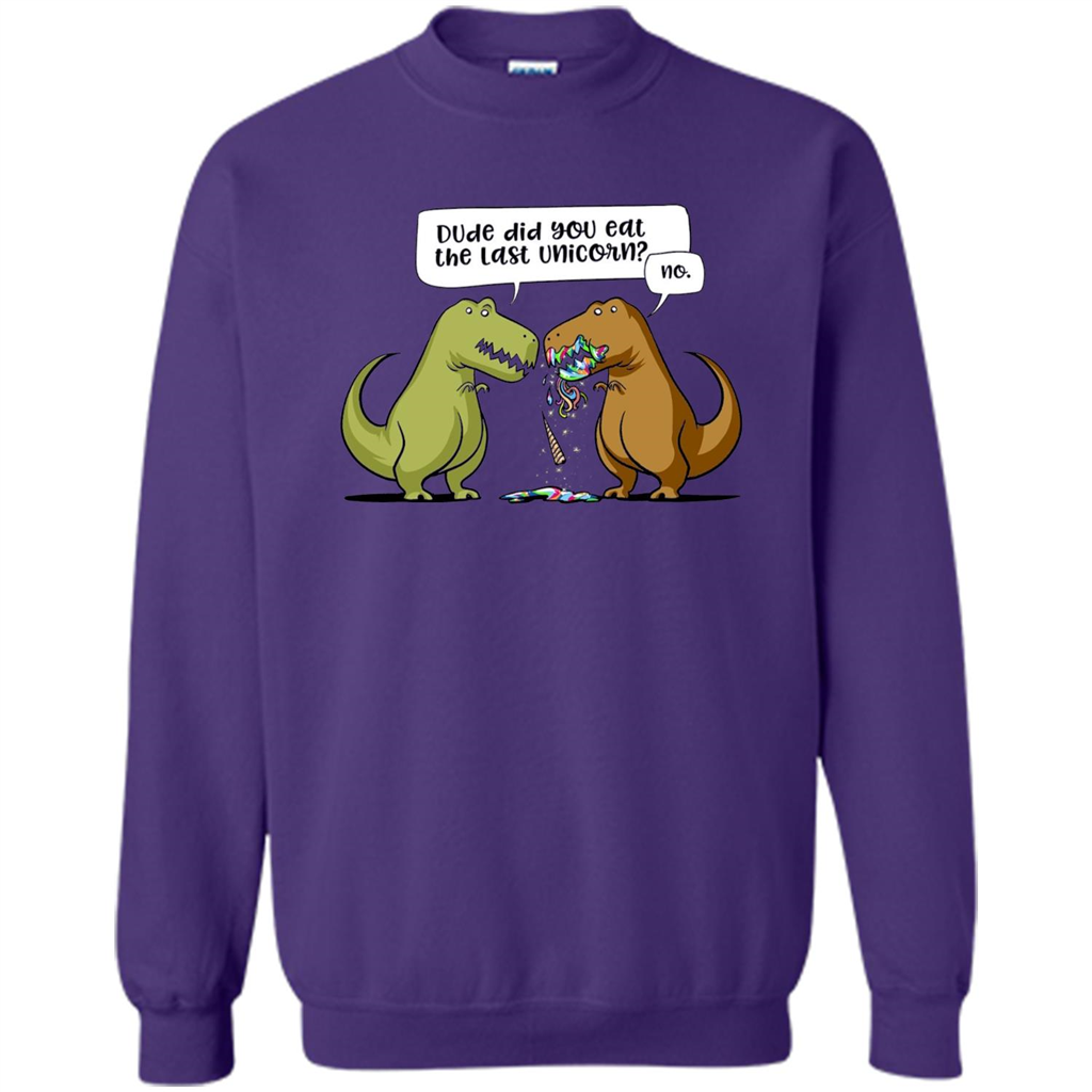 Funny Dinosaur T-shirt Dude Did You Eat The Last Unicorn T-shirt Orange