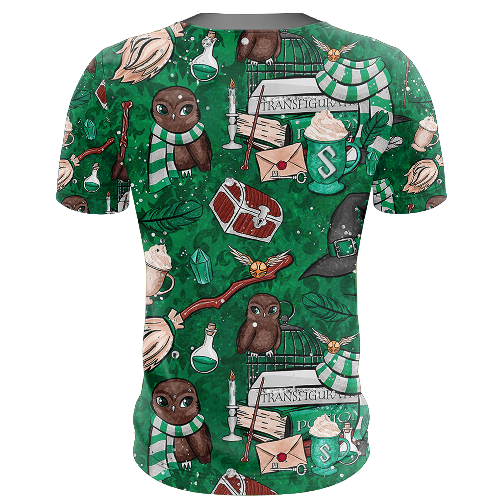 Hogwarts Slytherin House Pattern Harry Potter Unisex 3D T-shirt