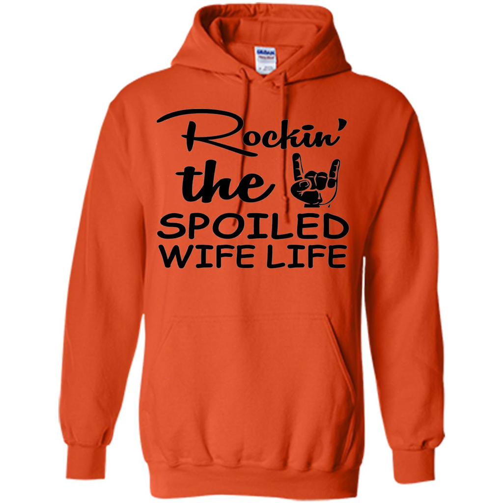 Rockin The Spoiled Wife Life White T-Shirt Orange