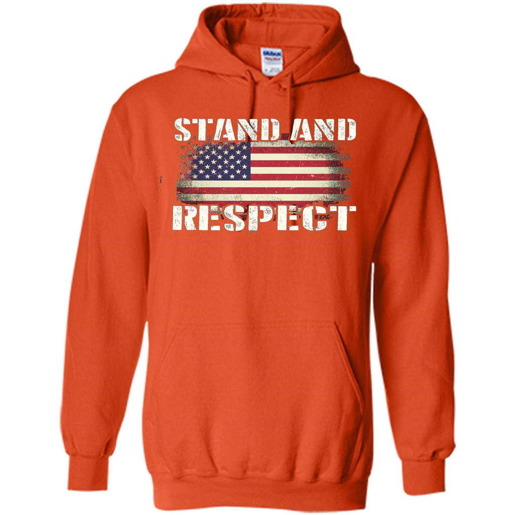 Military T-shirt Stand And Respect Orange