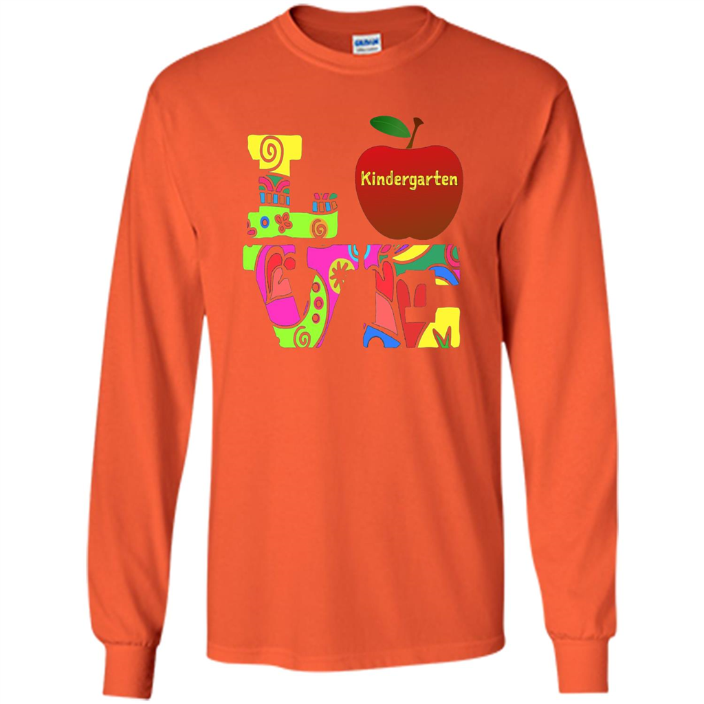 Kindergarten LOVE T-shirt School Day T-shirt Orange