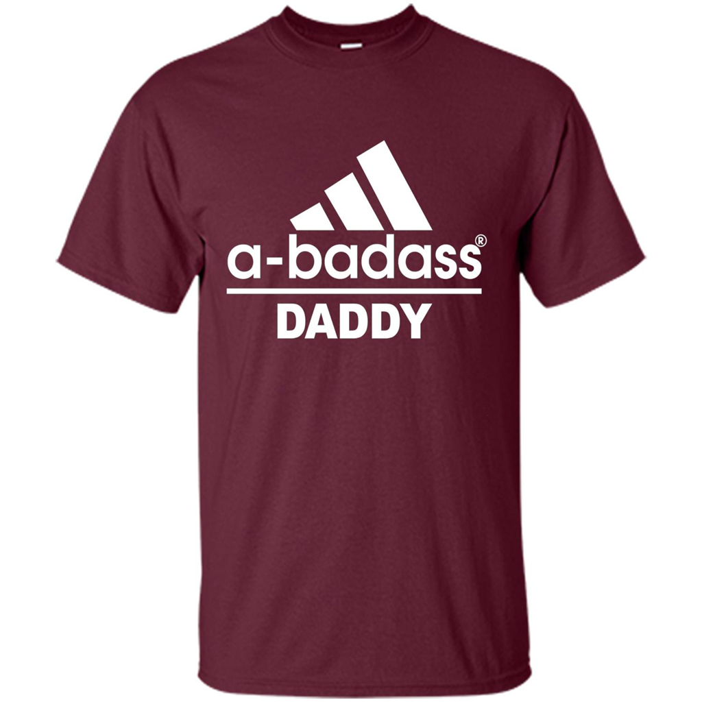 Fathers Day T-shirt A Badass Daddy Maroon