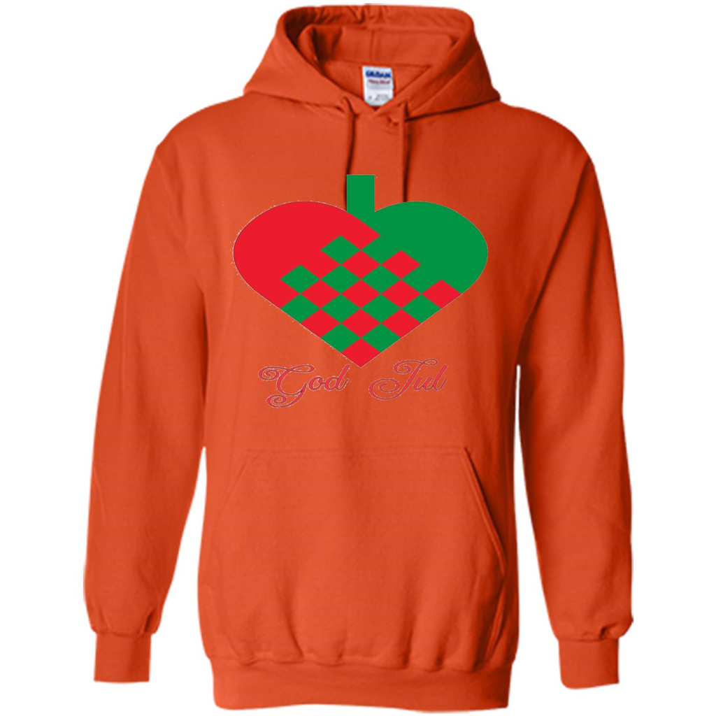 God Jul Merry Christmas T-shirt Orange