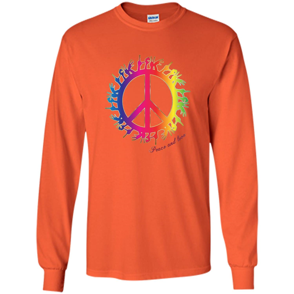 Peace and Love American Sign Language ASL T-shirt Orange