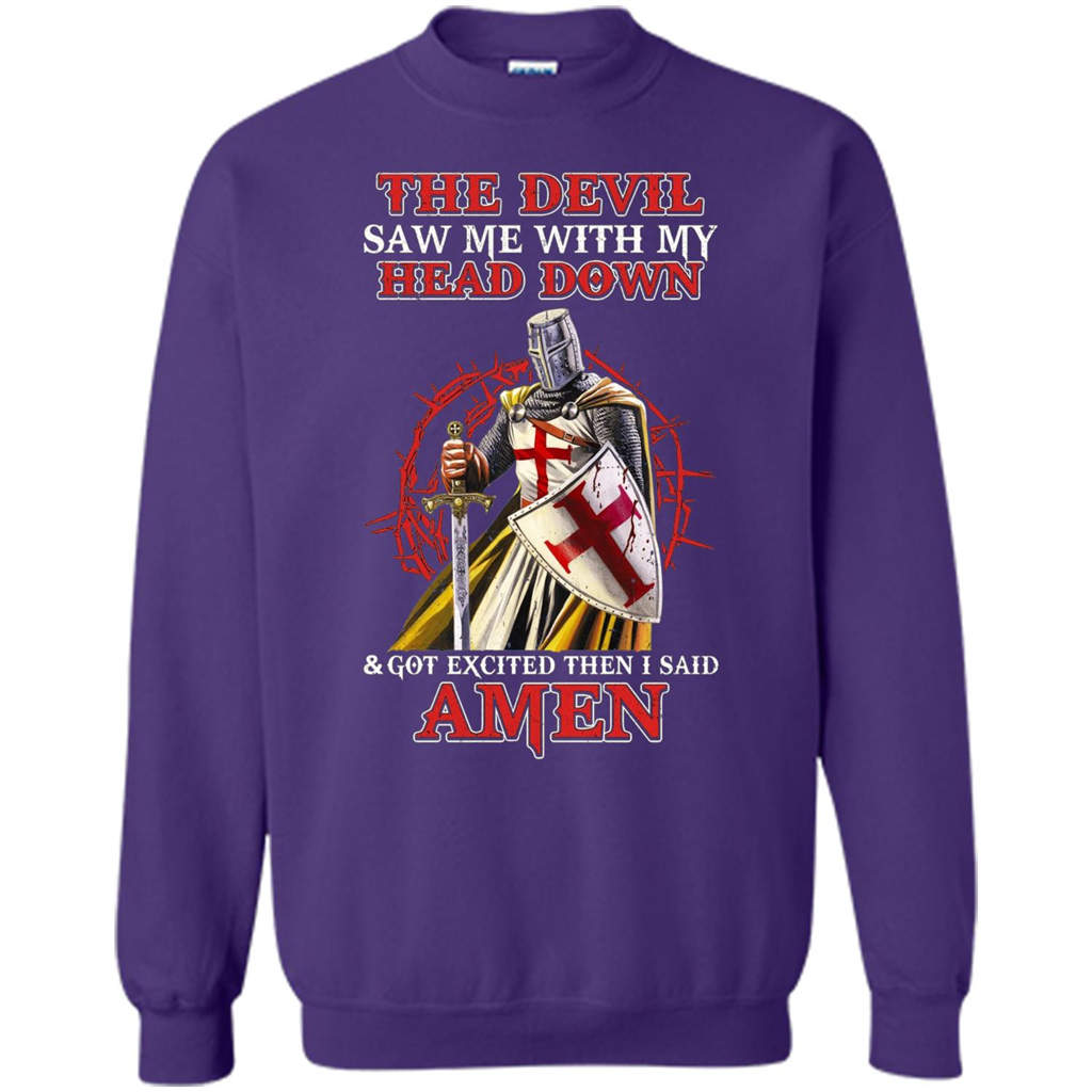 Knight Templar T-Shirt The Devil Saw Me My Head Down Orange