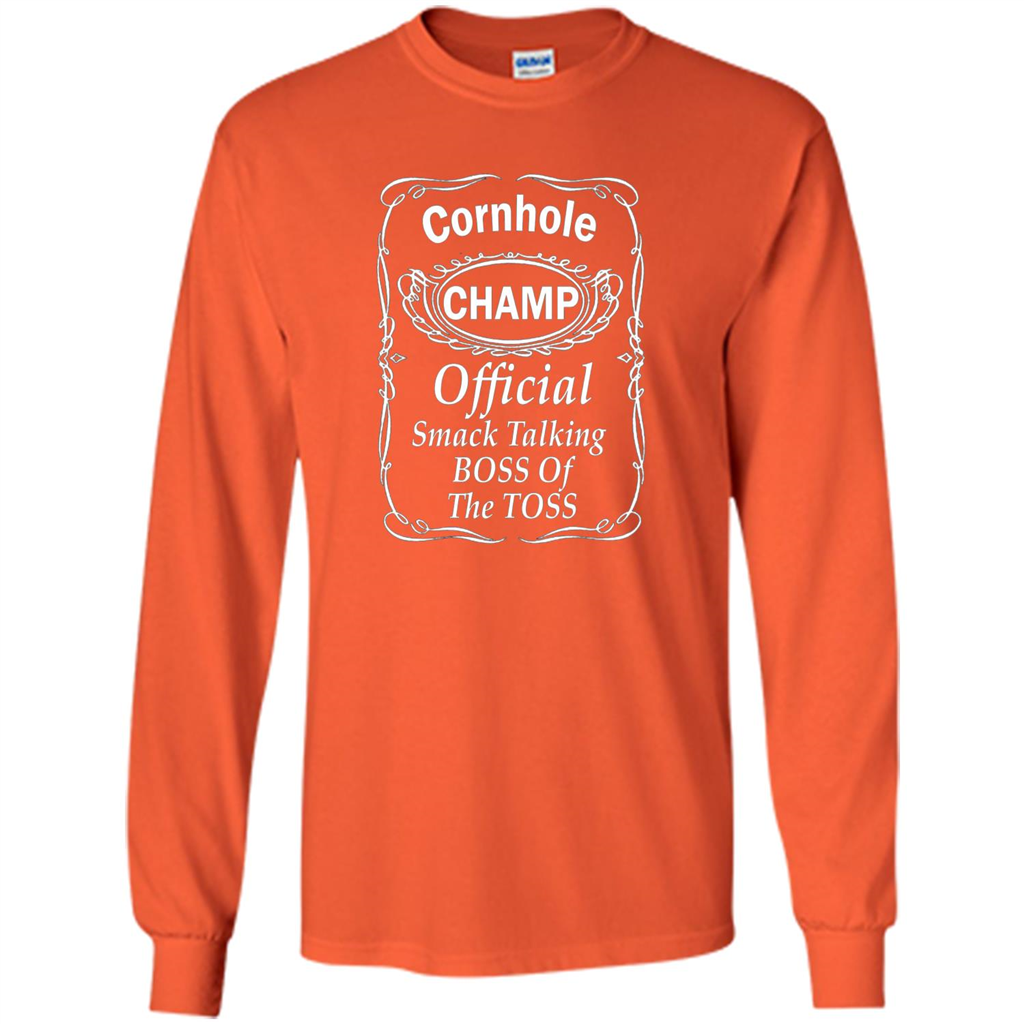 Cornhole Champ Distressed T-shirt Orange