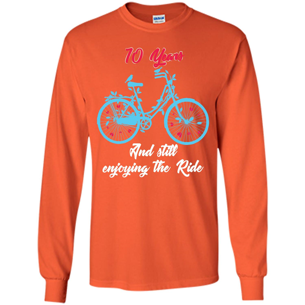 Anniversary T-shirt 10 Years And Still Enjoying The Ride Orange