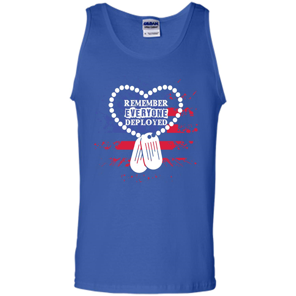 Military T-shirt RED Remember Everyone Deployed Royal