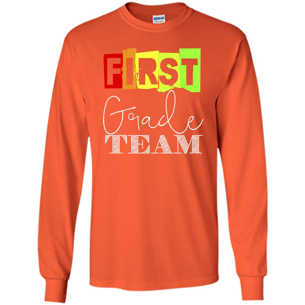 First Grade Team T-shirt School Day T-shirt Orange