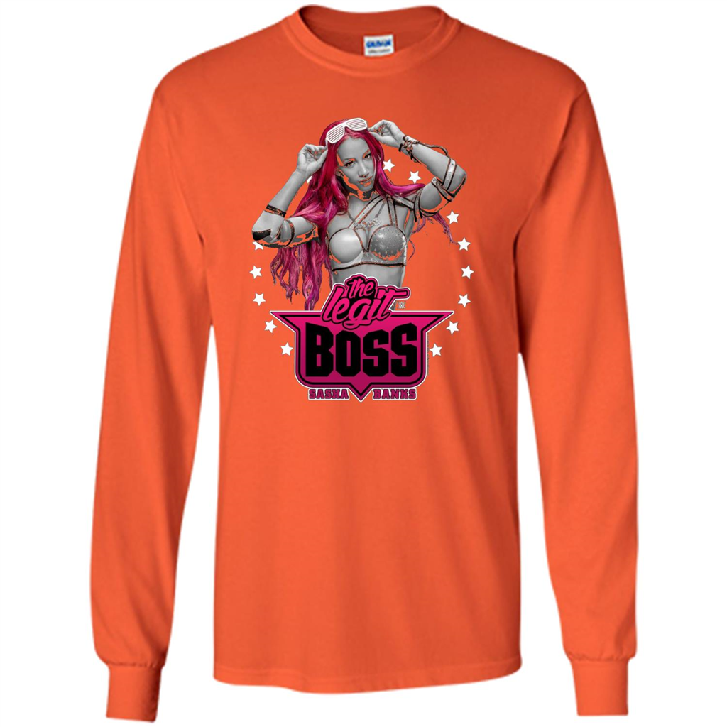 Sasha Banks Pink Hair T-shirt Orange