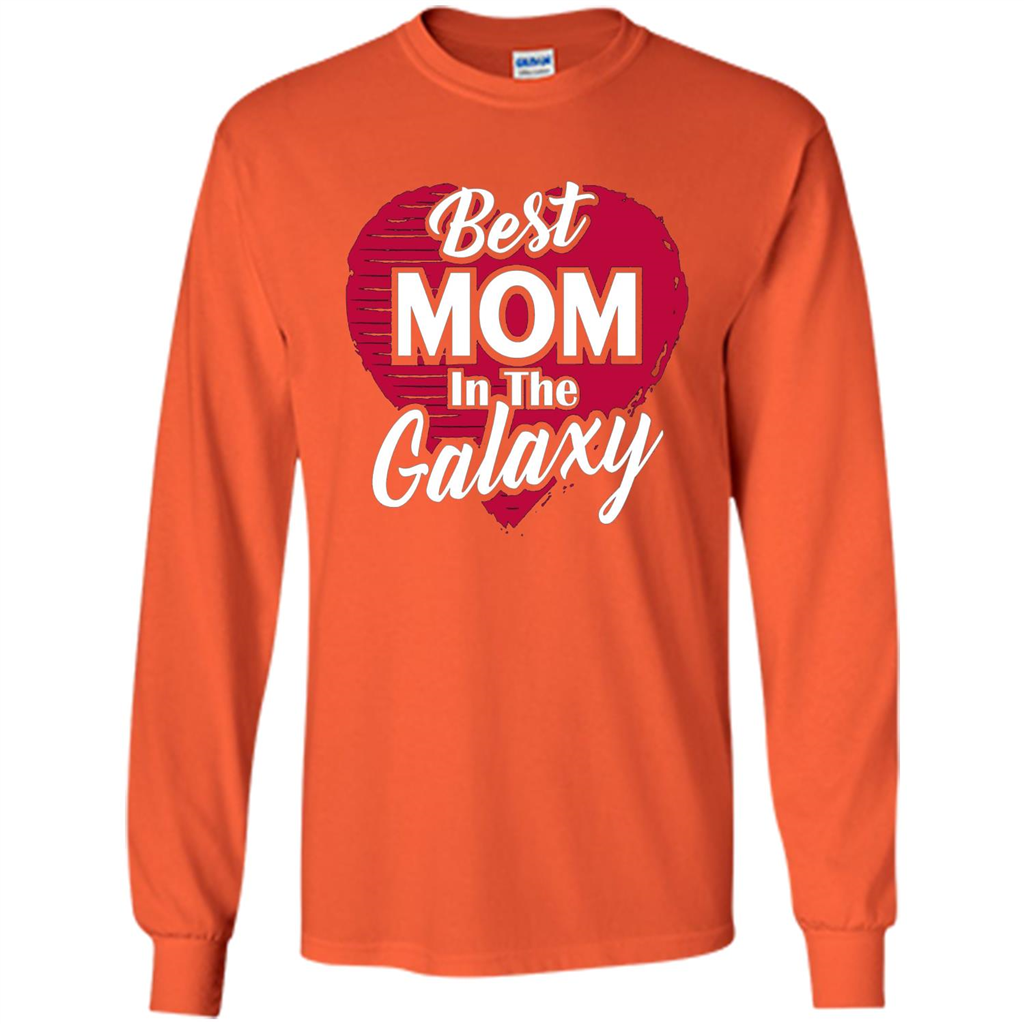 Mothers Day T-shirt Best Mom In The Galaxy Orange