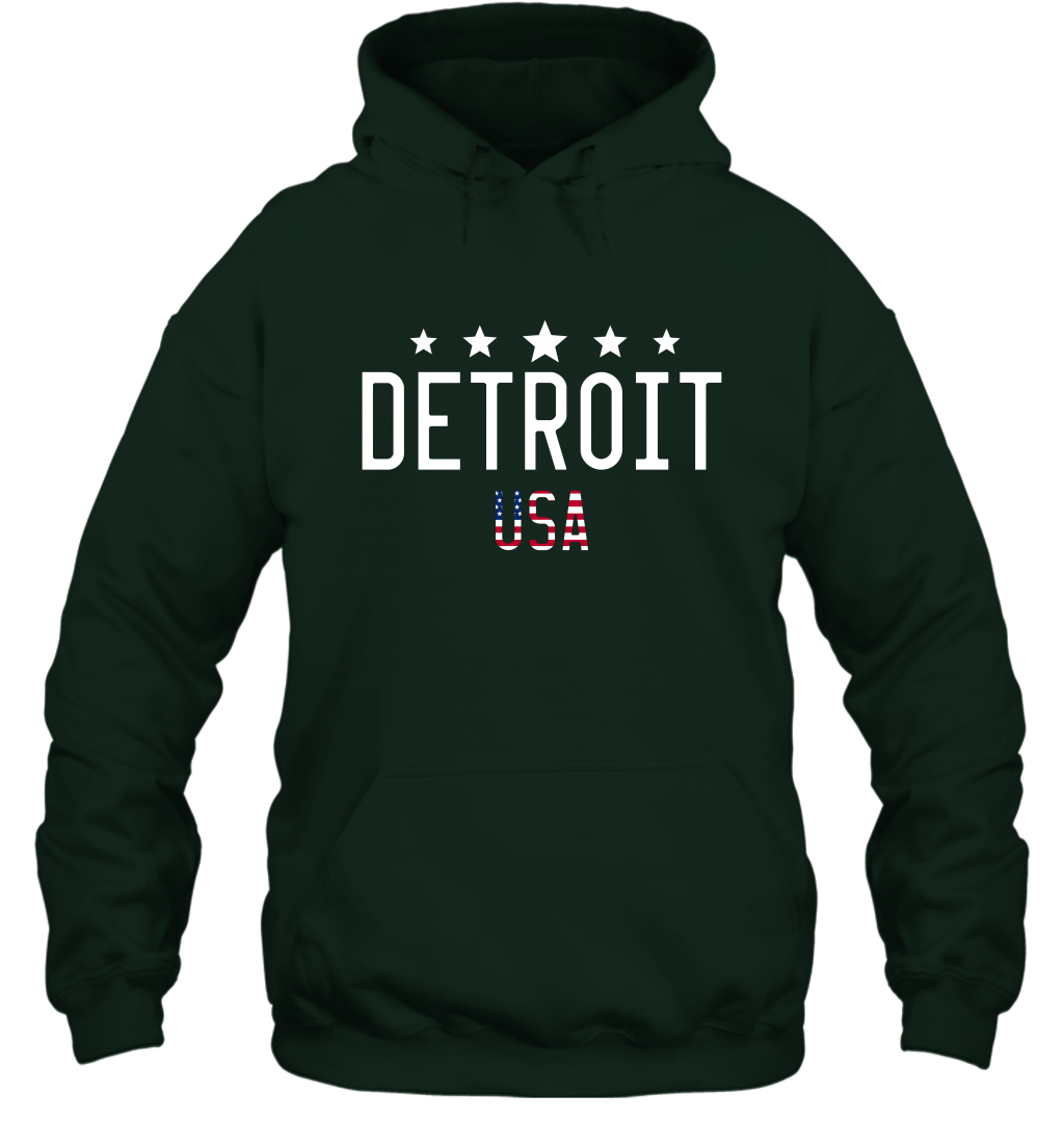 Detroit Usa Shirt Hoodie Hoodie Forest