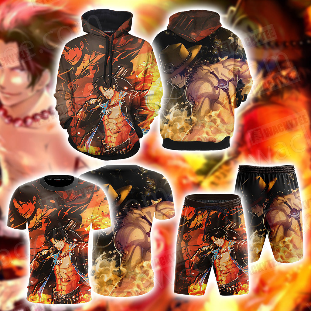 One Piece Portgas D. Ace 3D Beach Shorts