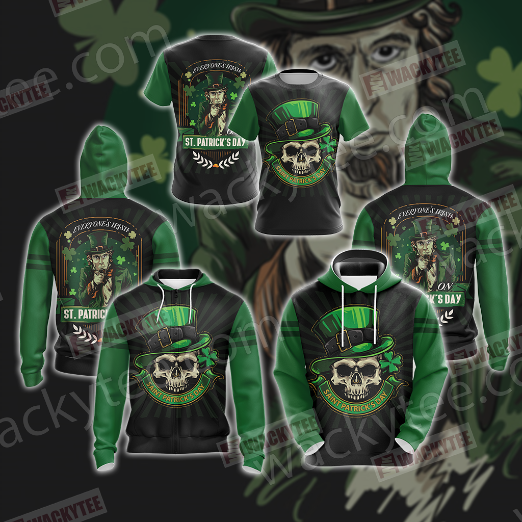 Everyone's Irish Saint Patricks Day Unisex 3D Hoodie