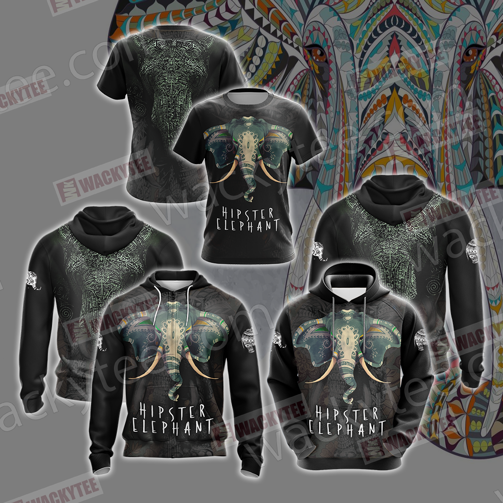 Hipster Elephant Unisex 3D T-shirt