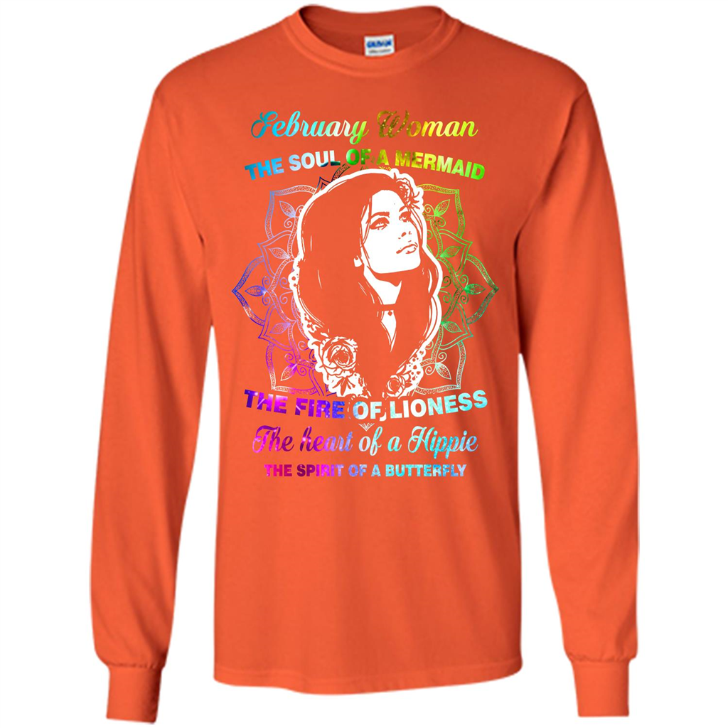 February Woman T-shirt The Heart Of A Hippie Orange