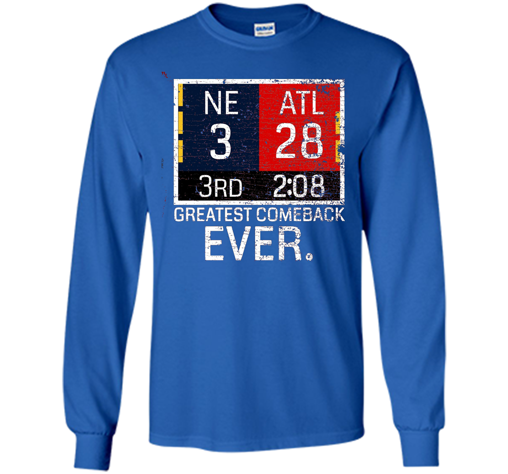New England 3 - Atlanta 28 T-shirt - Greatest Comeback Ever T-shirt Royal