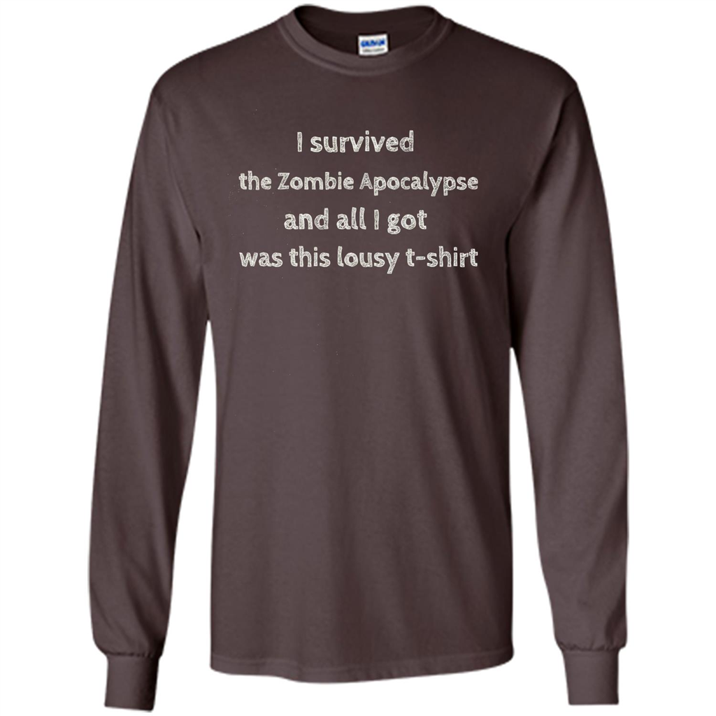 I Survived The Zombie Apocalypse T-shirt Dark Chocolate