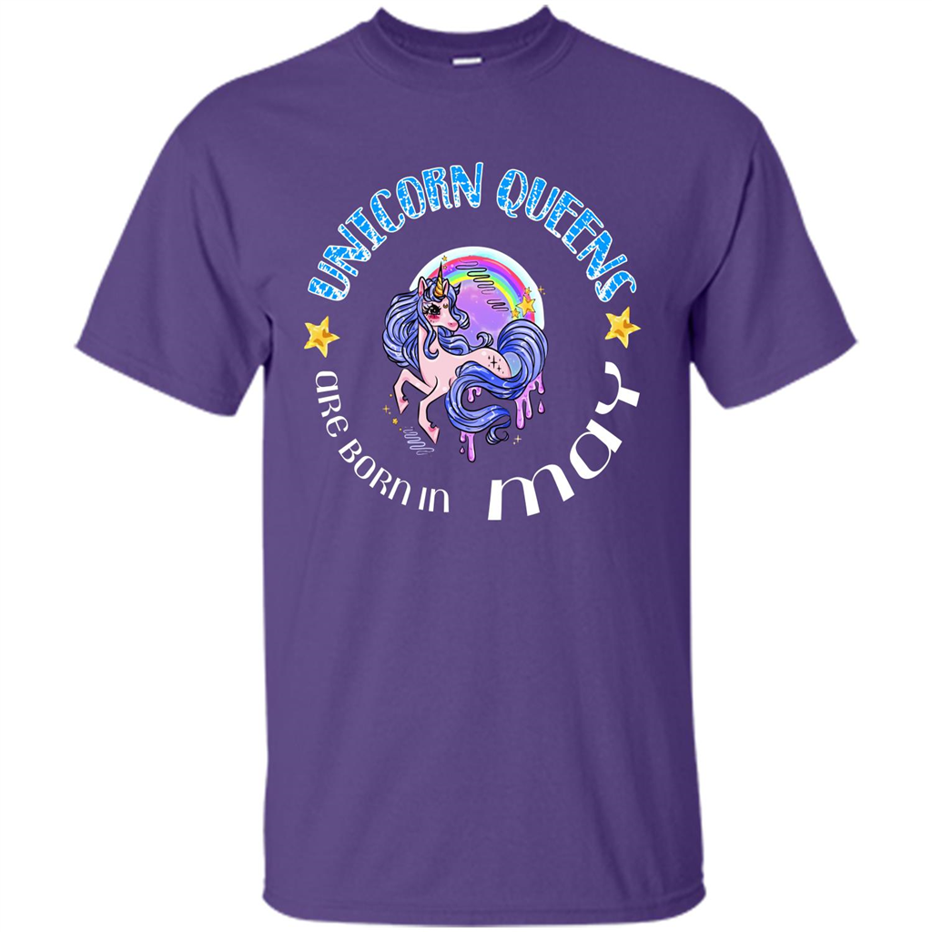 May Unicorn T-shirt Unicorn Queens Are Born May Purple