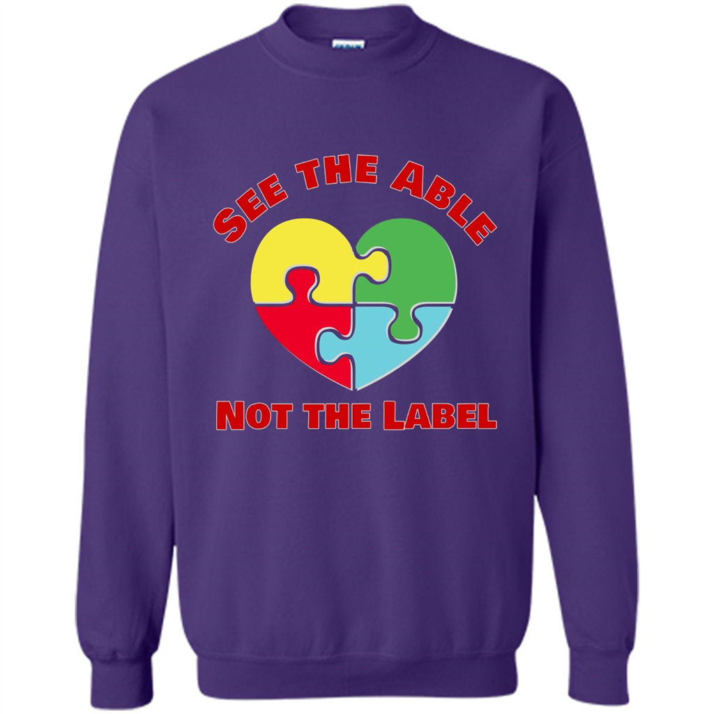 Autism Awareness T-shirt See the Able Not the Label Orange