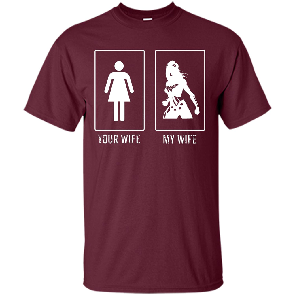 Superhero T-shirt Your Wife My Wife Maroon
