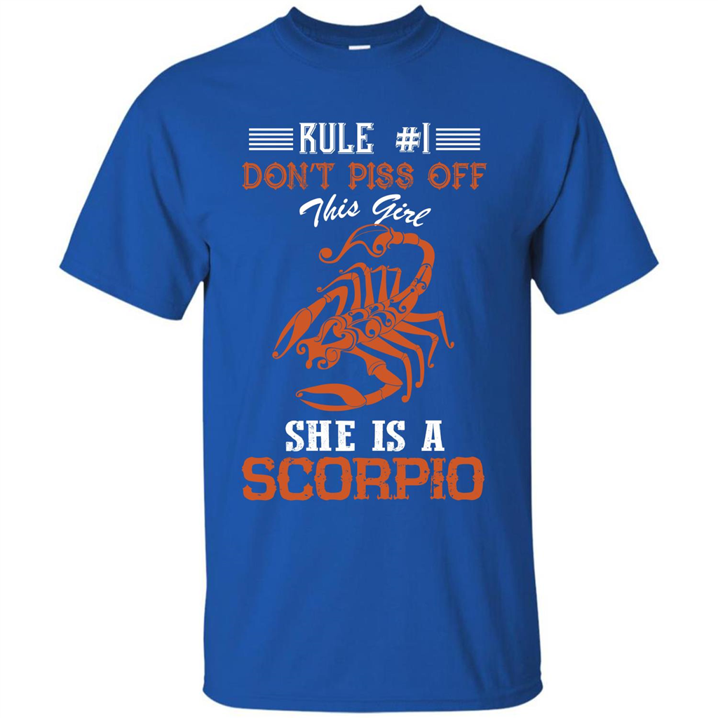 Scorpio T-shirt Rule Dont Piss Off This Girl T-shirt Royal