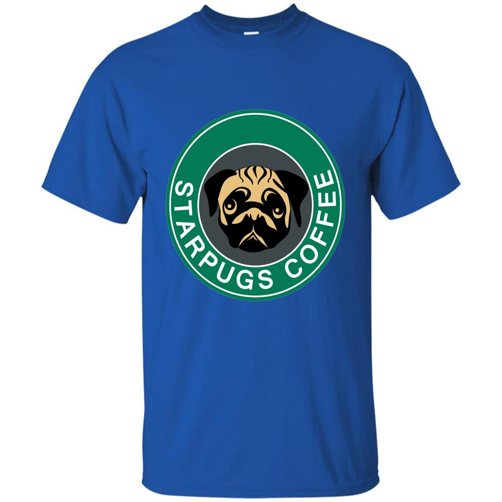Starpugs Coffee T-shirt Pug Dog Lover T-shirt Royal