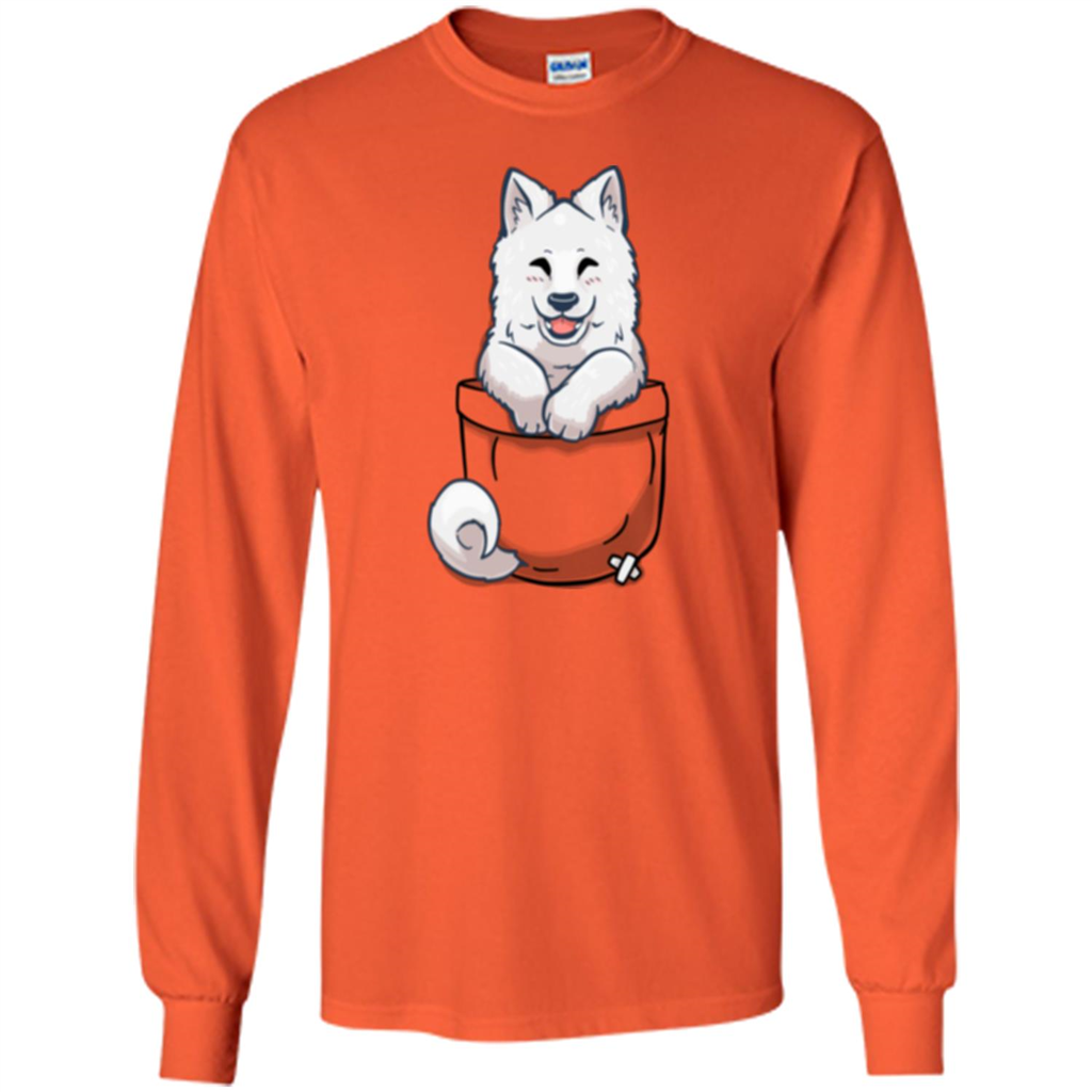 Pocket Samoyed T-shirt Cute Samoyed tshirt Orange