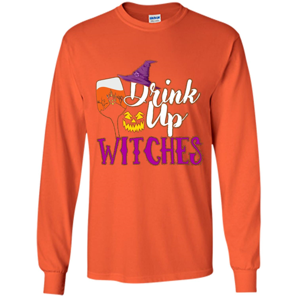 Drink Up Witches T Shirt Funny Halloween Costume Orange