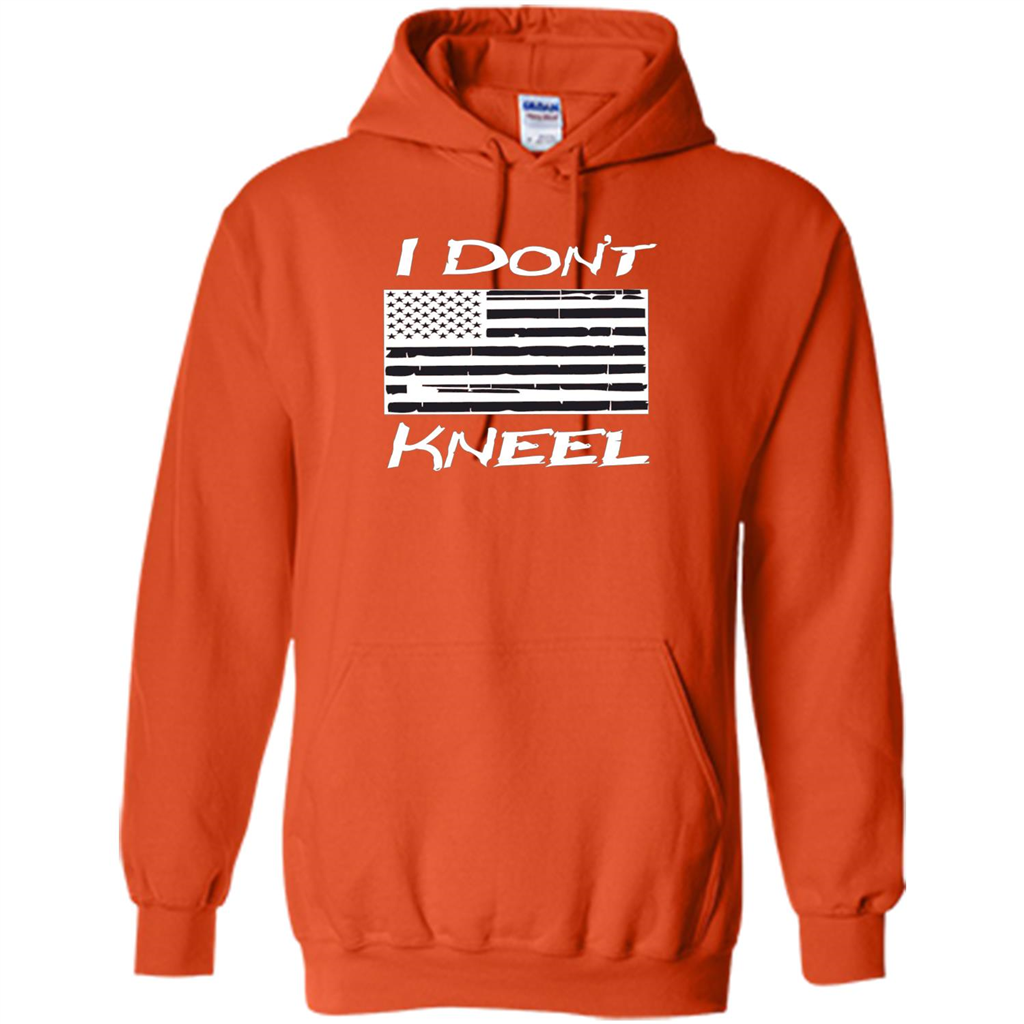 Military T-shirt I Don't Kneel Patriotic Flag T-shirt Orange